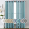 Elegant Light Filtering Turquoise Semi Sheer Linen Curtains